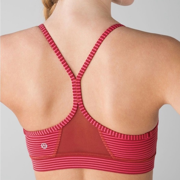 lululemon athletica Other - lululemon athletica Pink Striped Sports Bra